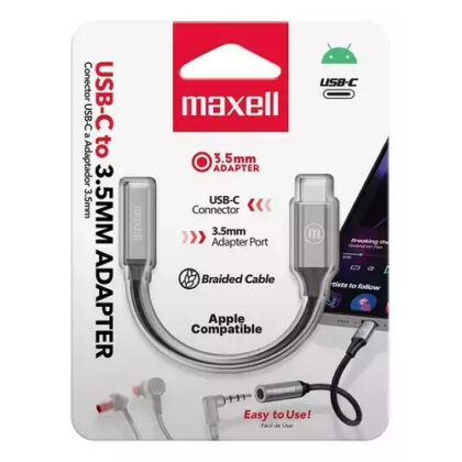 Adaptador Maxell - USB-C a Jack 3.5 - Audio Digital
