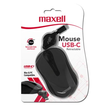 Mouse Optico - USB-C Maxell Retractil